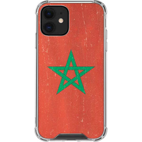 Morocco Flag Distressed iPhone 12 Mini Clear Case